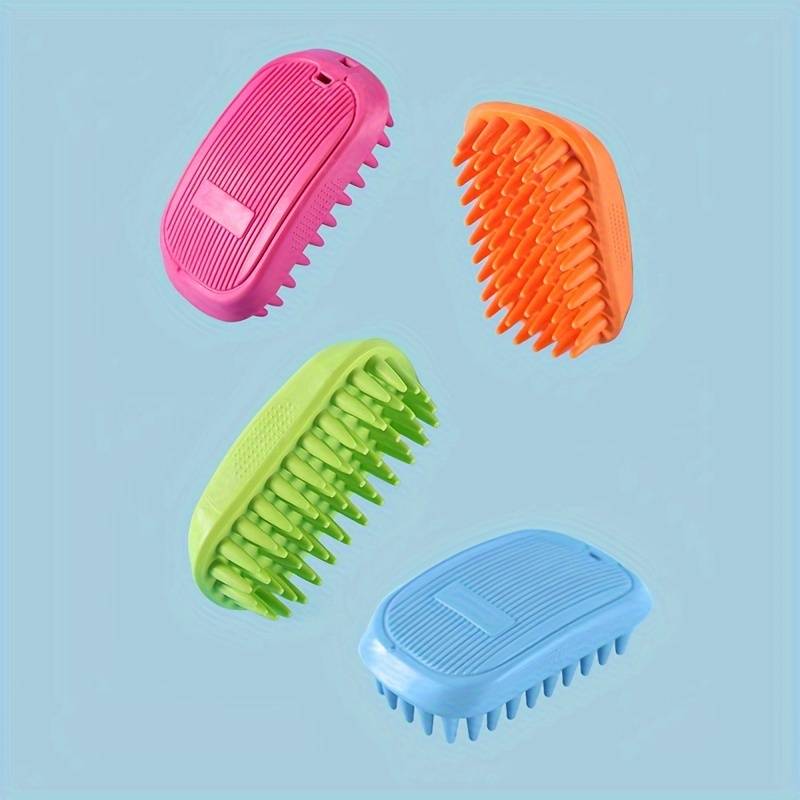 Dog Cat Bath Brush 2-in-1 Pet SPA Massage Comb Soft Silicone Pets Shower Hair Grooming Cmob Dog Cleaning Tool Pet Products