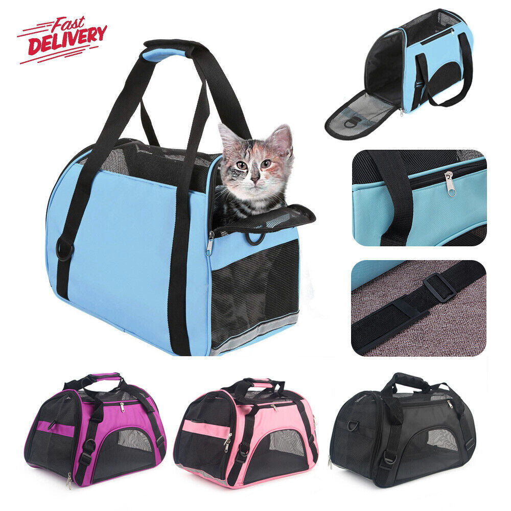 Large Pet Carrier Bag AVC Portable Soft Fabric Fold Dog Cat Puppy Travel Bag