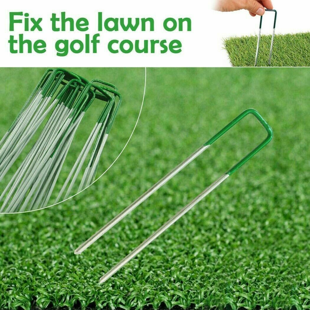 Weed Fabric Galvanised Staples Garden Turf Pins Securing Pegs U Artificial Grass